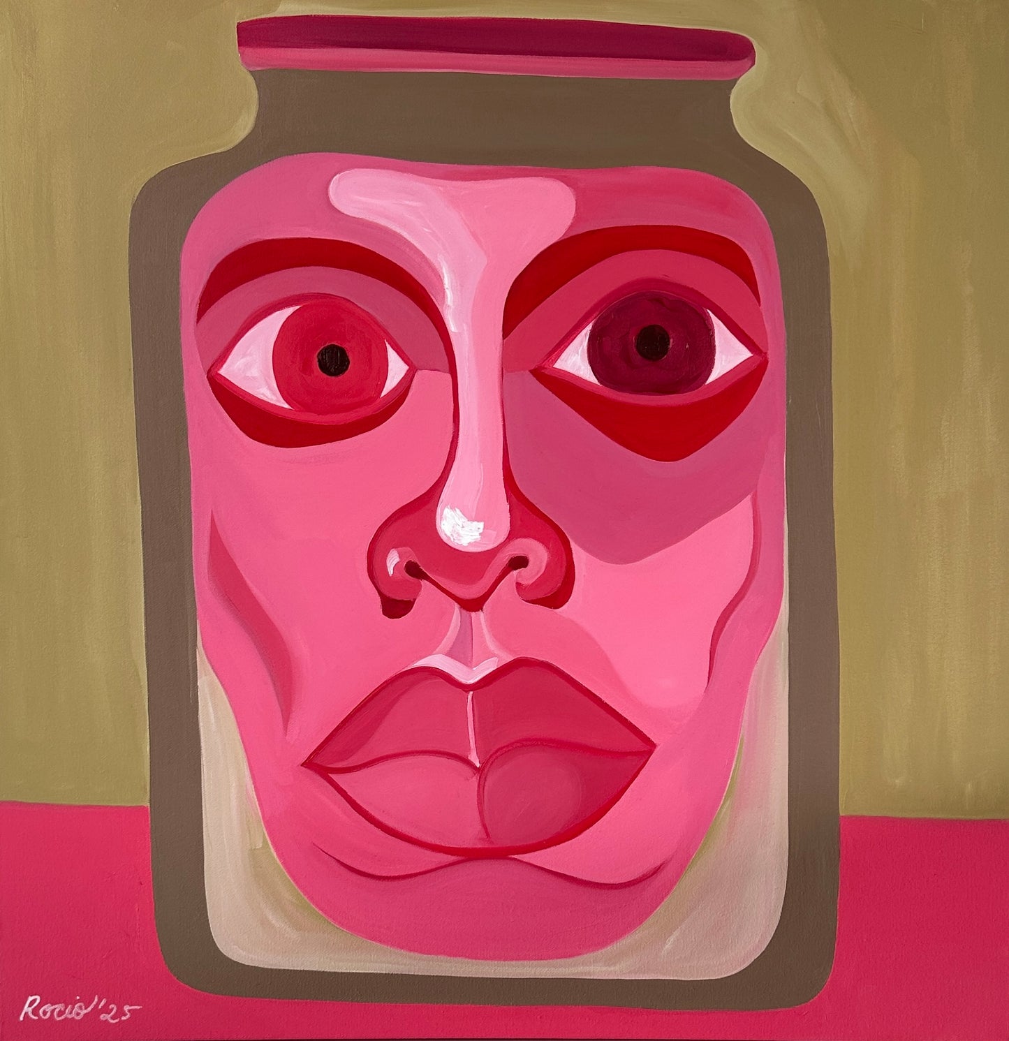Pink Pickle Head  | Original Oil Painting | 2025