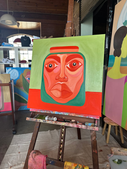 Orange Pickle Head  | Original Oil Painting | 2025