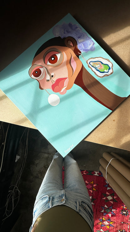 Girl with the Oyster Earring| Original Oil Painting | 2025