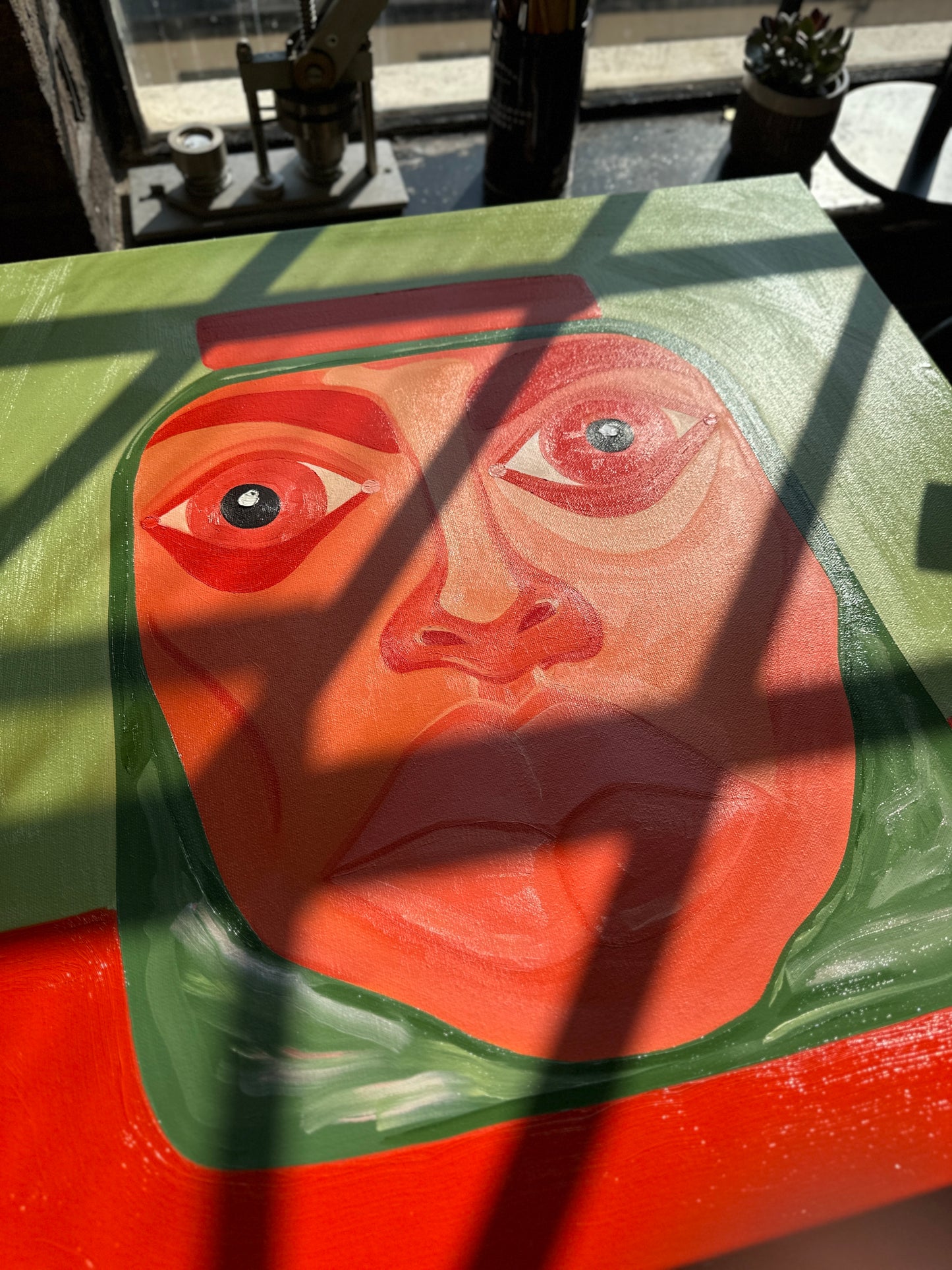 Orange Pickle Head  | Original Oil Painting | 2025