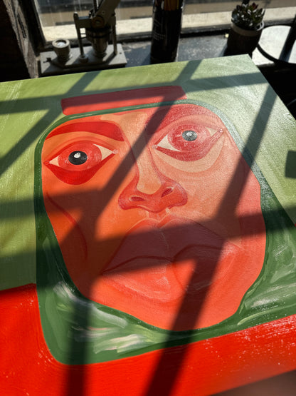 Orange Pickle Head  | Original Oil Painting | 2025