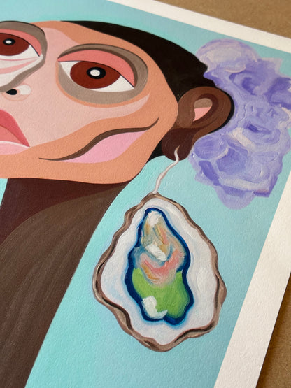 The Girl with Oyster Earring- Art Print