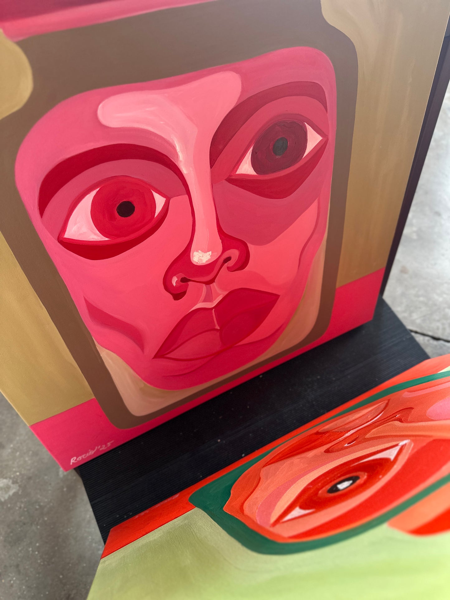 Pink Pickle Head  | Original Oil Painting | 2025