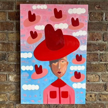 The Big Hat and The Little ones | Original Oil Painting