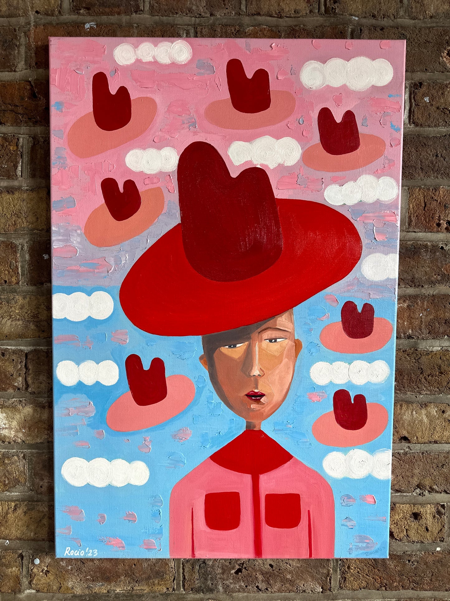 The Big Hat and The Little ones | Original Oil Painting