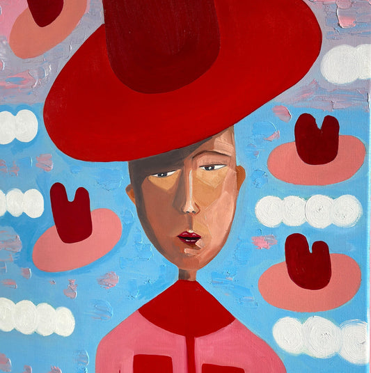 The Big Hat and The Little ones | Original Oil Painting