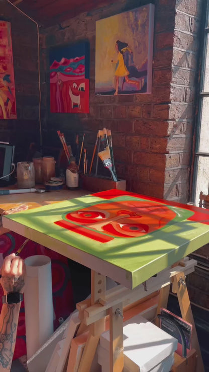 Orange Pickle Head  | Original Oil Painting | 2025